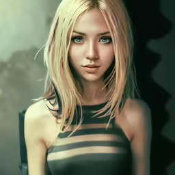 an artistic painting of a beautiful young blonde woman
