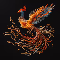 an artistic painting with many colorful feathers and wings