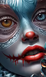a close up of a person with makeup and make - up