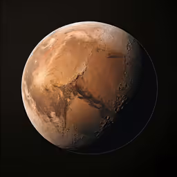 the planet mars with its water vapor richen