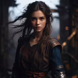 the woman in the warrior costume is holding her hair