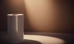a white object is standing in the spotlight