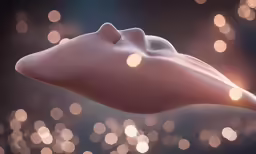a skin covered in glitter that looks like it is floating