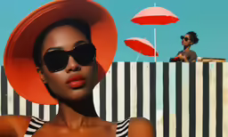 a woman in sunglasses and a hat looking over the fence