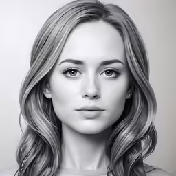 a black and white portrait of a woman