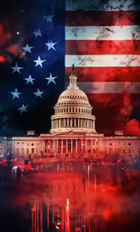 a us flag and the u s capitol building in washington dc