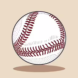 an image of a baseball ball with the inside painted red,a baseball on a tan background with the baseball ball painted with red lines