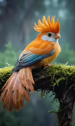 the colorful bird is perched on a branch