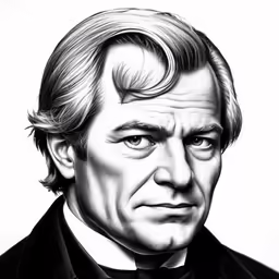 a black and white painting of ron stark