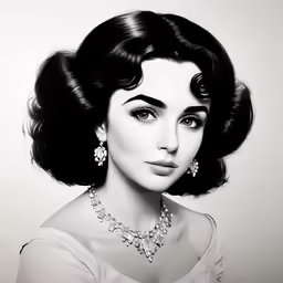 a woman in an elegant dress with necklaces