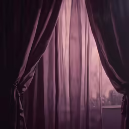 a picture of some curtains in the dark