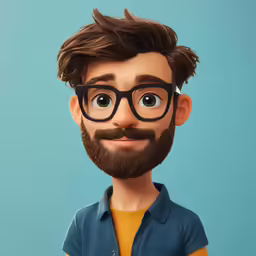 3d character photo of man in blue polo shirt