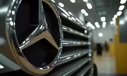 a mercedes logo is shown on the front of some other vehicles