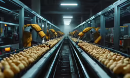 a group of workers with gloves and yellow jumpsuits
