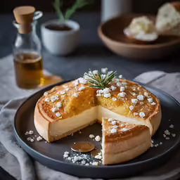 the bread is served with a slice cut out