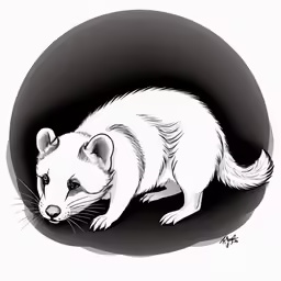 the badger is black and white in this circle