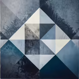 an abstract photograph of several squares and triangles
