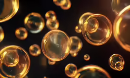 there are many bubbles moving along in the air