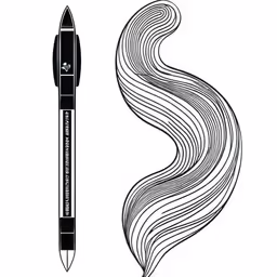 drawing hair, lipstick and a pen