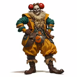 a cartoon image of a clown with large eyes