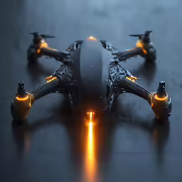 a space craft flying upside down in the air