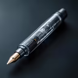 a pen sitting on a table top