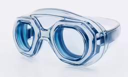 goggles with rounded plastic frames for swimming