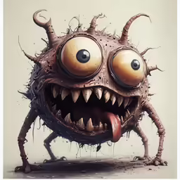 a digital illustration with an animal like character