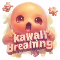 an animated kawaia dreaming character that appears to be looking very surprised