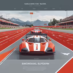 a car race event poster featuring the winning sports cars,a poster of a racing car driving down the track