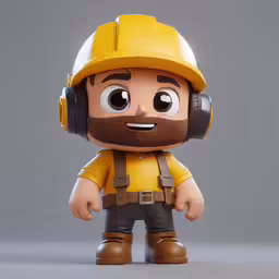 a toy in the shape of a construction worker