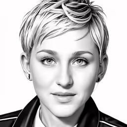 black and white portrait of a blonde woman