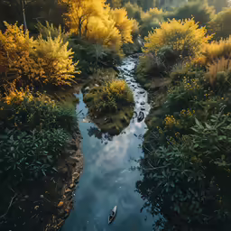 a river surrounded by trees and plants