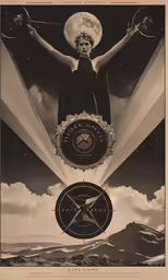 the poster has two women and a clock