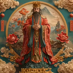 a statue of king louis i is displayed in this elaborately adorned area