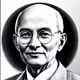 an old photo of a man with glasses and a suit