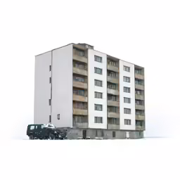 a very tall building sitting in the snow
