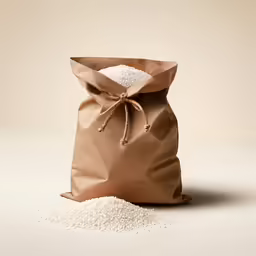 a bag full of white powder on the ground