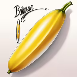 a yellow banana with the word bauan written in french