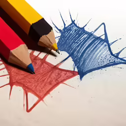 two pencils next to one another on paper