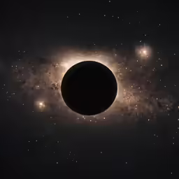 a solar eclipse in the sky
