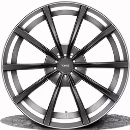 a black wheel on a white background