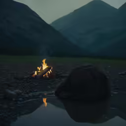 a fire pit sitting on top of a lake