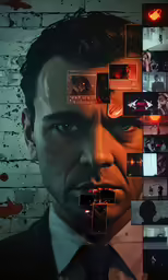 many different images in the image are connected to a face