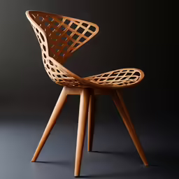 a wooden chair with an intricate carved back and legs