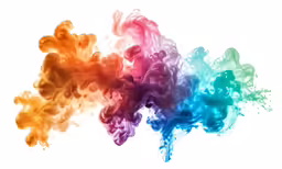 colored inks being mixed together in the air
