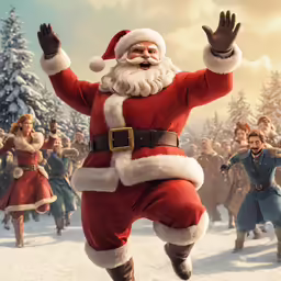 santa claus is in the middle of a game of christmas