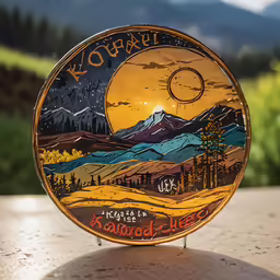 an artistic looking glass bottle sitting on the table
