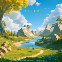 the scenery shows water, rocks, and trees