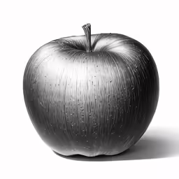 a large shiny apple in the middle of an image